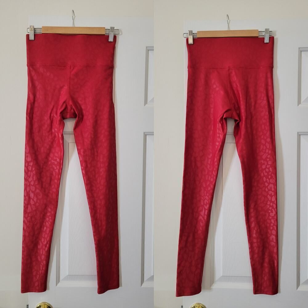 Carbon38 High Rise Full-length Legging In Leopard Takara Shine Red S - Picture 2 of 5